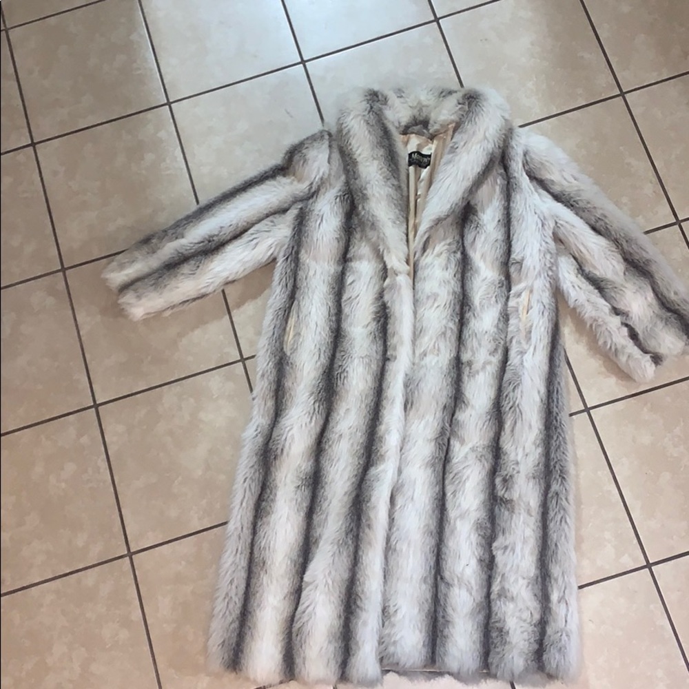 MONTEREY FASHIONS LONG FAUX FUR COAT